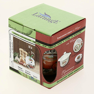 Баночка для аджики 9,7х9,7х7,7см LARANGE с ложкой фарфор 000000000001091225