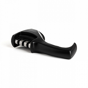 Точилка для ножей 22x4,4x6,8см DE'NASTIA трехэтапная заточка черный полипропилен/нержавеющая сталь/керамика 000000000001225974