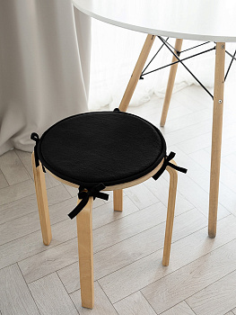 Подушка на стул 35см DE'NASTIA мемори круглая чёрный полиэстер 000000000001219891