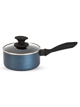 Набор посуды для приготовление 3 предмета (сковорода 24см/ковш 16см/крышка 24см) синий алюминий 000000000001229789