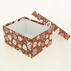 Коробка подарочная 21x17x11см РУТАУПАК Елочные игрушки прямоугольная 000000000001208355