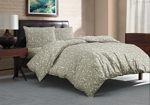 Комплект постельного белья 1,5сп LUCKY (пододеяльник 145х215см, простынь 150х220см, наволочки 70х70см-1шт) Полевые ромашки капучино поплин хлопок 100% 000000000001218269