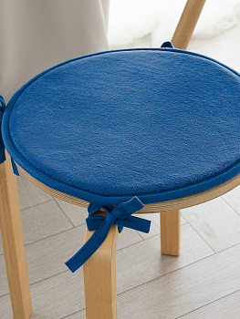 Подушка на стул 35см DE'NASTIA мемори круглая синий полиэстер 000000000001229949