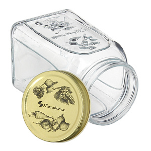 HOMEMADE Банка для сыпучих продуктов 1л PASABAHCE металлическая крышка стекло 000000000001128658