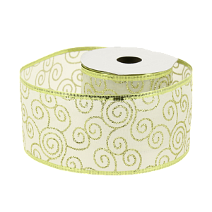 Украшение новогоднее Декоративная лента 6,3смх9м Узор полиэстер 000000000001208638