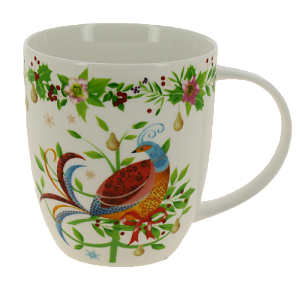 Кружка 420мл форма дерби Райские птички (4 дизайна) фарфор костяной BD-M450-928 000000000001196845