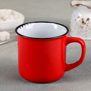 Кружка 340мл ДОЛЯНА Эмаль красный керамика 000000000001211127