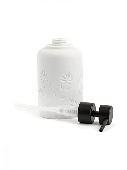 Диспенсер для жидкого мыла DE'NASTIA Гравировка цветы белый полирезина 000000000001218903