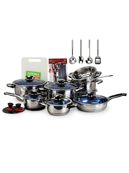 Набор посуды для приготовления 30 предметов толщина стали 0,5мм нержавеющая сталь 000000000001228072