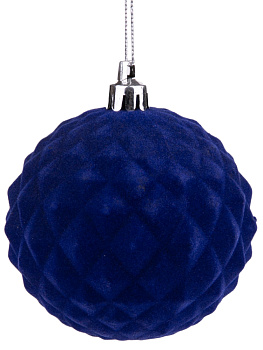 Новогоднее подвесное украшение Шары мозаика синий бархат из полистирола 2шт 8x8x8см 81902 000000000001201815