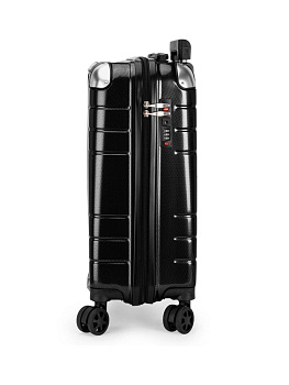 Чемодан на колесах S (36х22х55см) соты черный PC 000000000001226579