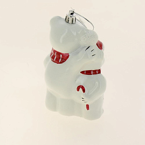 Декоративное украшение 10,5см Медведь белый пластик PC04175W 000000000001192081