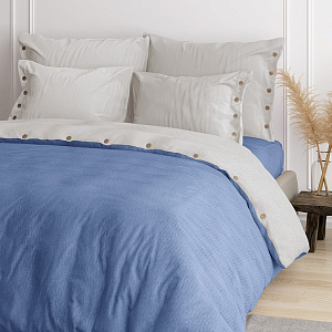 Проcтыня 160x240см DE'NASTIA синяя бязь 100%хлопок 000000000001208091