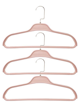 Набор вешалок 3шт41смFORAширокое плечо хромированный крючок пастель полипропилен 000000000001228695