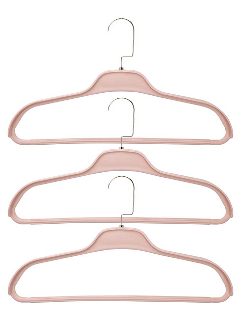 Набор вешалок 3шт41смFORAширокое плечо хромированный крючок пастель полипропилен 000000000001228695