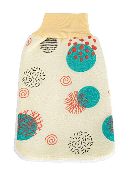 Мочалка-рукавица 25х14см в ассортименте полиэстер 000000000001227885