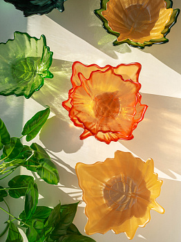 Ваза-конфетница 14см EFE GLASS Цветок прозрачный золото стекло 000000000001213530