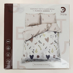 КПБ евро "Этель" Flower garden 200х217см, 220х240см, 70х70см-2шт, бязь 100% хлопок 5181642 000000000001203608