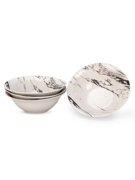 Набор столовой посуды 16 предметов FARFORELLE Marble (обеденая 23см-4шт/десертная 18см-4шт/салатник 18см-4шт/кружка 300мл-4шт) фарфор 000000000001229494