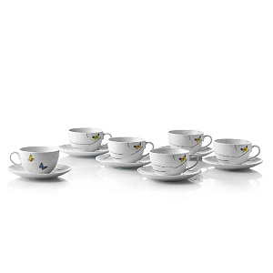 Набор чайный 12 предметов (чашка 250мл-6шт/блюдце 16см-6шт) ESPRADO Primavera твердый фарфор 000000000001153688