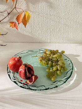 Ваза декоративная DE'NASTIA Египет чаша L 38,5x38,5x2,5см прозрачный стекло 000000000001225012