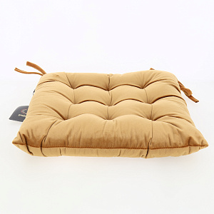 Подушка на стул 40х40см DE'NASTIA охра велюр полиэстер 000000000001209649