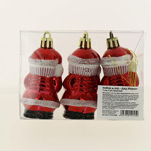 Декоративное украшение 7см Дед Мороз 3шт красный PC04180R 000000000001192086