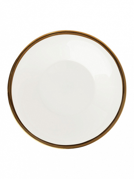Тарелка суповая 21,5см 415мл LUCKY белая с золотой каймой стеклокерамика 000000000001218954