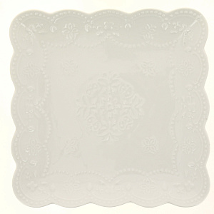 Тарелка 26см ф.квадратБабочка белаяHD-004W 000000000001181062