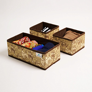 Набор органайзеров для хранения 3шт 28x14x10см РУТАУПАК МОРСКАЯ ИСТОРИЯ ткань 000000000001211970