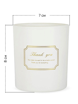 Свеча в стакане 8х7см Day&Night белая 000000000001220772