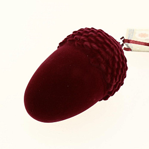 Новогоднее подвесное украшение Жёлуди бордо бархат из полистирола 2шт 10x5x5см 81894 000000000001201818