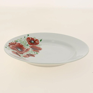 Тарелка фарфор десертная 175 мм супадкий край Маки,069422 000000000001193460