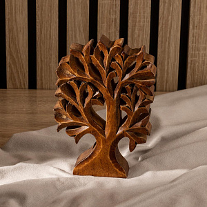 Декоративная фигурка 20x13,5x4см DE'NASTIA Дерево жизни коричневый дерево манго 000000000001225935