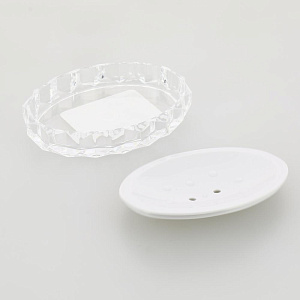 Мыльница DE'NASTIA граненая серая пластик 000000000001207112