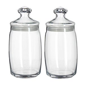 CESNI Набор банок для сыпучих продуктов 2шт 1,1л PASABAHCE стекло 000000000001059006