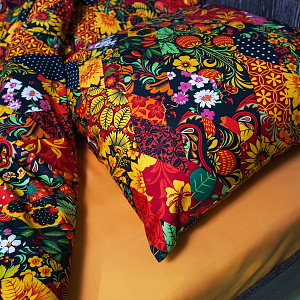 Комплект постельного белья 1,5спальный DE'NASTIA Славянские узоры микрофибра (70х70см-2шт) 100%Полиэстер C010398 000000000001118972