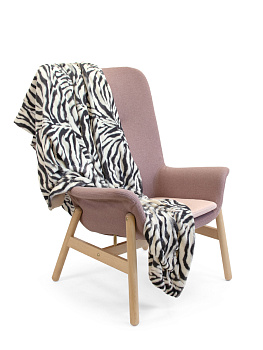 Плед меховой DE'NASTIA Зебра 200х220см 100%Полиэстер белый/серый T040129 000000000001193008