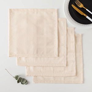 Набор салфеток "Этель" Геометрия 32*32 - 4 шт, цв. молочный, хл 192 г/м2 2332597 000000000001185425