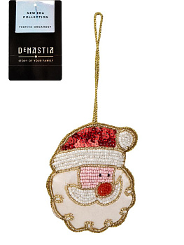 Декоративное украшение 9,5x705x3см DE'NASTIA Санта белый бисер/поролон 000000000001229680