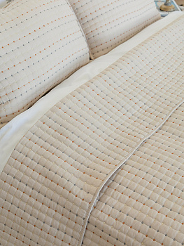 Покрывало 220x240см DE'NASTIA Polka dot бежевый полиэстер 000000000001230721