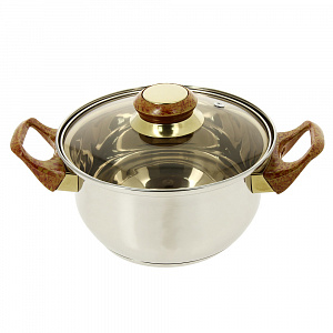 Кастрюля с крышкой АМЕТИСТ 1,3л FORA нержавеющая сталь S18202-2 000000000001110067