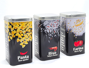 Банка для сыпучих продуктов 1,4л НОВЫЙ АРГУМЕНТ Микс Паста-Крупы жесть 000000000001217528