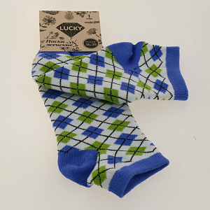 Носки женские р.36-39/23-25 LUCKY заниженные принт синий 000000000001184371