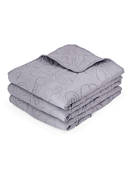 Покрывало 240х260см DE'NASTIA Бабочки двустороннее серое 100%полиэстер 000000000001208448