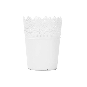 Кашпо Ажур 9х7см белый пластик 000000000001222047