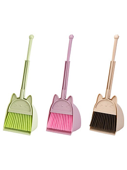 Совок с щеткой КИТТИ 38х16х13см/50х16см в ассортименте пластик_ST 000000000001228760