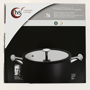 Крышка 28см TVS MAESTRALE силиконовый ободок стекло 000000000001201094