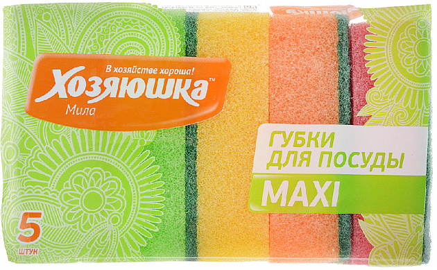 Набор губок для посуды Maxi Хозяюшка Мила, 5 шт. 000000000001051120
