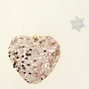 Декоративное украшение Звезда/Елочка/Сердечко 11см DARLENS с пайетками розовый 000000000001209908